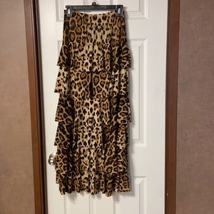 NUGGLES leopard ruffle layered skirt
